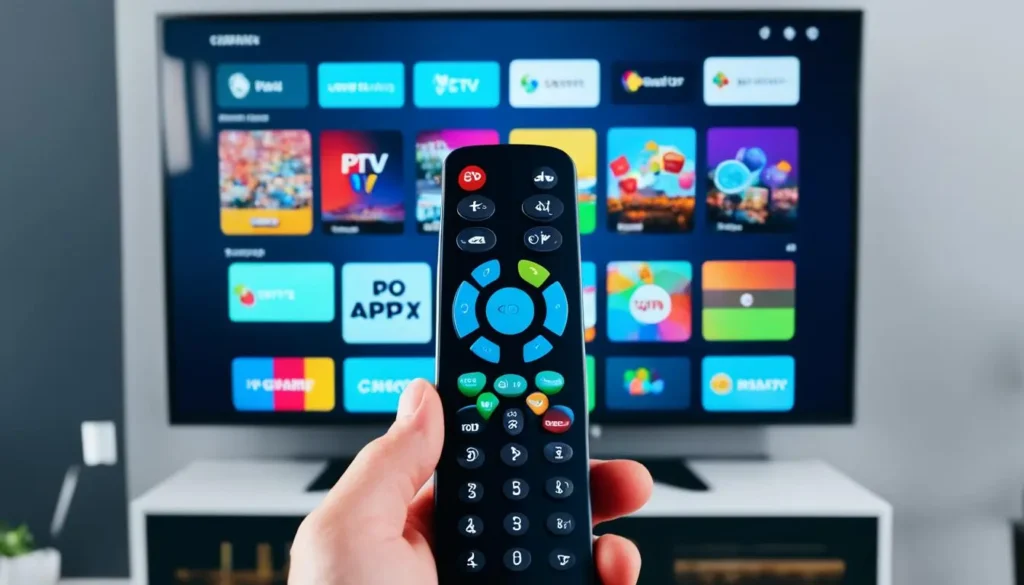 IPTV business concept with streaming content on multiple devices, showcasing flexible and scalable IPTV services for businesses.